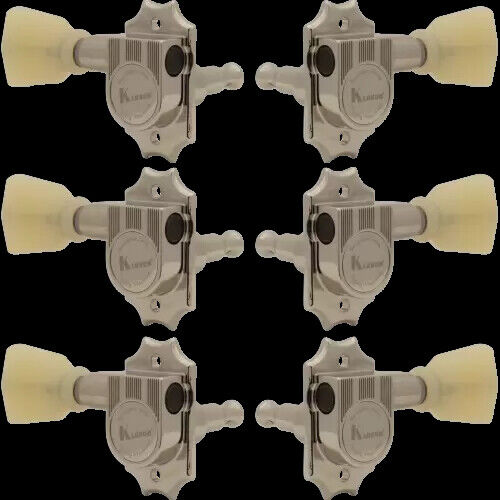 Kluson Revolution G Mount Tuners with Pearloid knob 3 per side Nickel KRG-3-NP