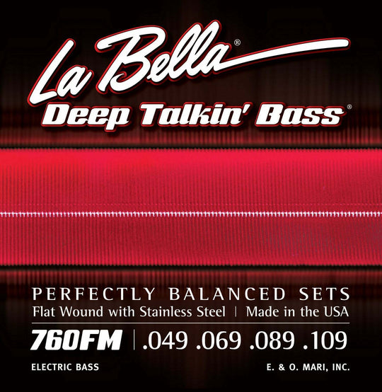 La Bella Deep Talkin' Flat Wound Stainless Bass Strings 760M Heavy gauge .52-110