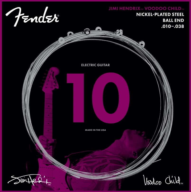 Fender Jimi Hendrix Voodoo Child Electric Guitar strings-10-38 . Made in U.S.A.