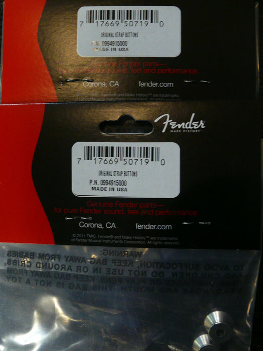 Genuine Fender Pure Vintage Strap Buttons Model #: 0994915000  Made in U.S.A.