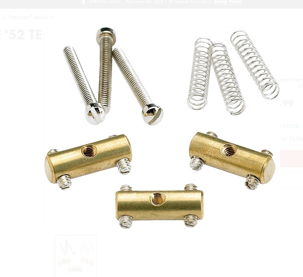 Fender Pure Vintage '52 Telecaster® Saddle Kit-3,brass.P.N. 0990843000