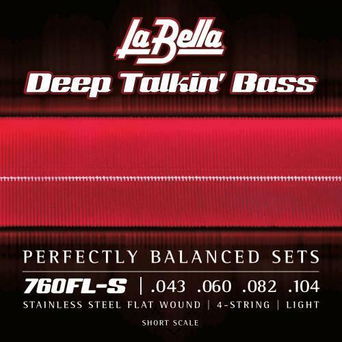 La Bella Deep Talkin' Bass 760FL-S .043-.104 Flat Wound Short Scale Bass Strings