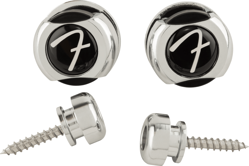 Fender Chrome Infinity Strap Locks w/buttons P.N.  0990818600 pair Straplocks