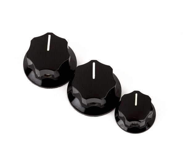 USA made Genuine Fender Black Knobs For Jazz bass - P.N. 0991370000