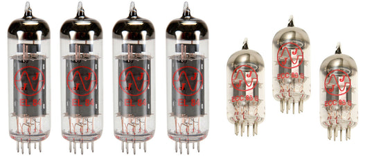 New JJ / Tesla tube set for VOX AC30 -CC30.3 x ECC83S/12AX7 & quad EL84  valves 