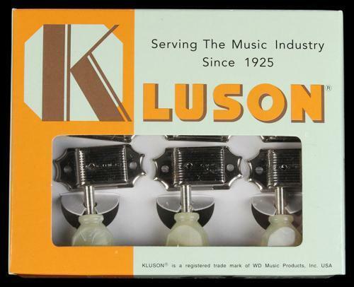 Genuine  Kluson 3x3 Vintage Nickel Guitar Tuners Pearloid Keystone KD-3-NPK