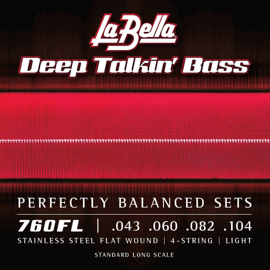 La Bella Deep Talkin' Flat Wound Stainless Bass Strings 760FL Light gauge 43-104