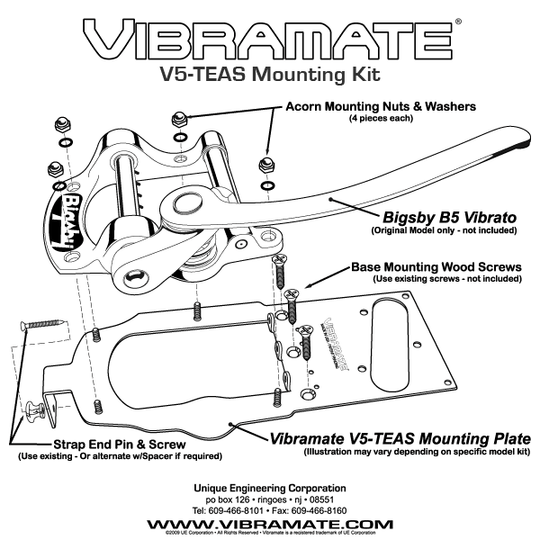 Vibramate® V5-TEAS for Bigsby & American Standard Tele -3 hole modern Telecaster