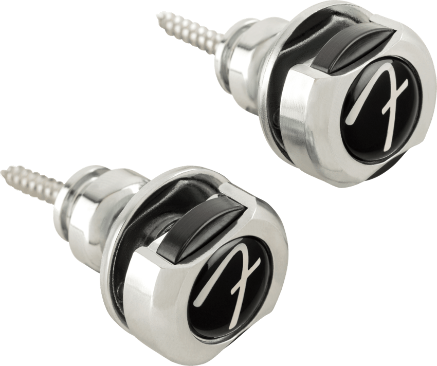 Fender Chrome Infinity Strap Locks w/buttons P.N.  0990818600 pair Straplocks