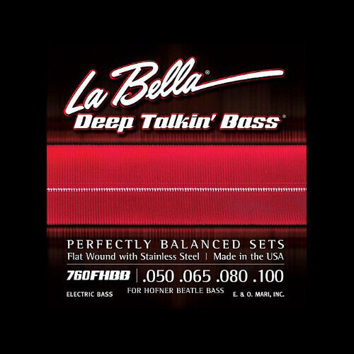 La Bella Hofner "Beatle" Bass Flat Wound Strings  760FHBB Regular gauge 50-100