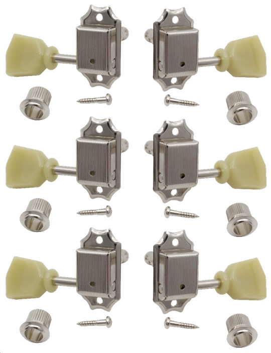 Gotoh SD90 3x3 nickel Vintage Keystone-style tuners.MIJ 3-per-side machine heads