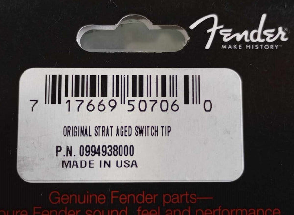 2 x Genuine Fender Original Aged White Strat Guitar Switch Tips P.N. 0994938000