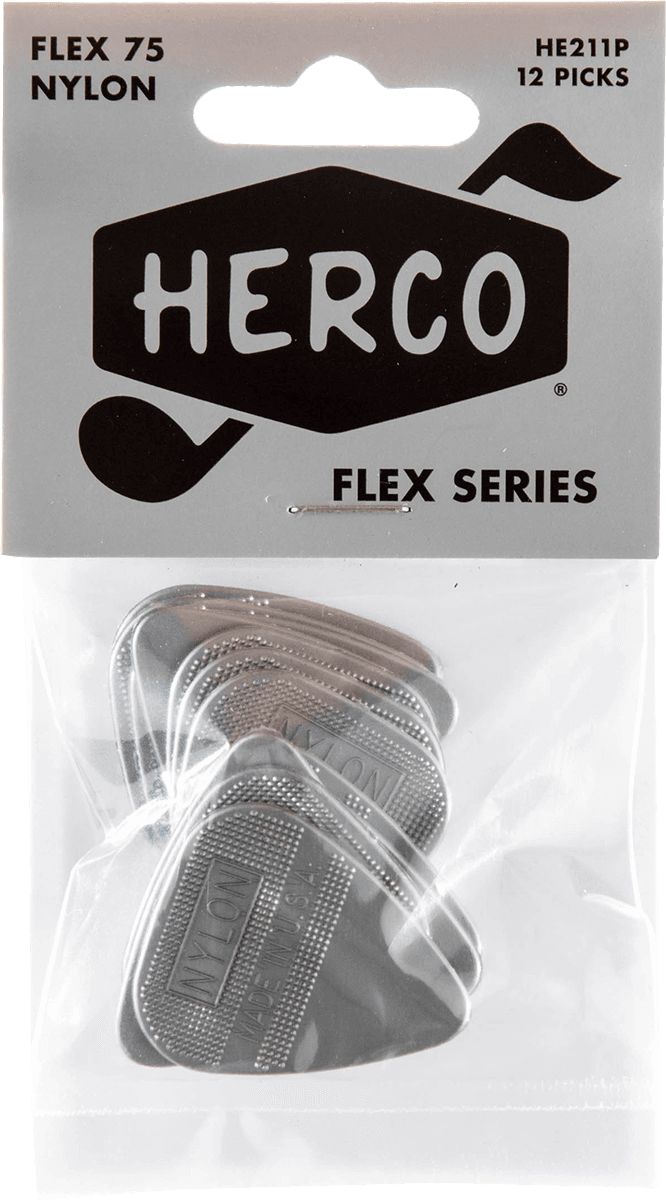 HERCO  Flex 75 12 pack Guitar Picks  - Dunlop Nylon Silver pick HE211P