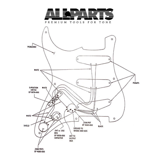 Allparts EP-4120-000 Wiring Kit for Stratocaster w/- CRL switch &  CTS pots etc