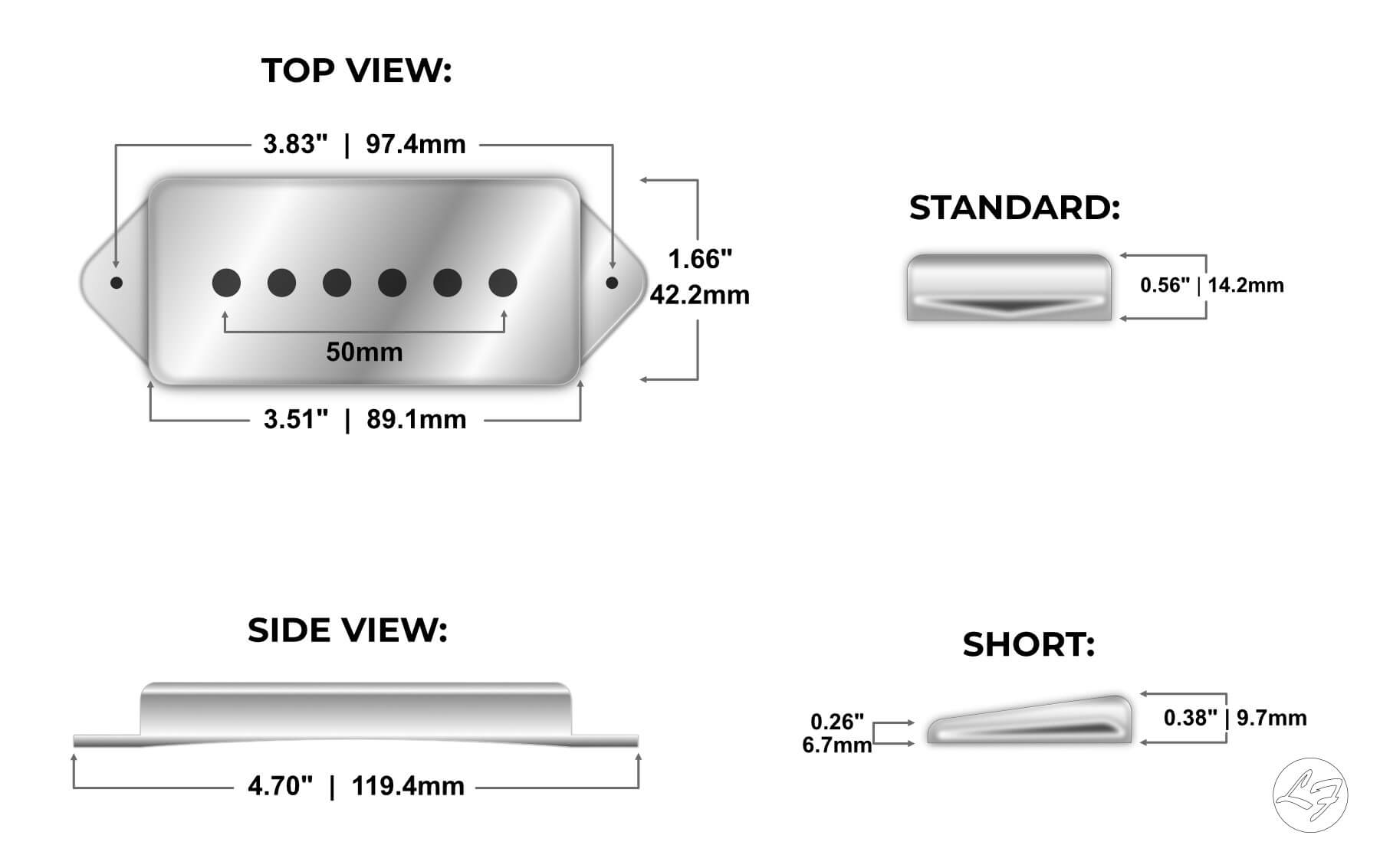 Lindy Fralin Dogear P90 pickups set Epiphone Casino with chrome covers