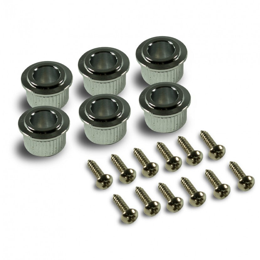 Staggered Tuning Posts Kluson 6 In-Line Revolution Series F-Mount Tuners,chrome,Staggered Posts