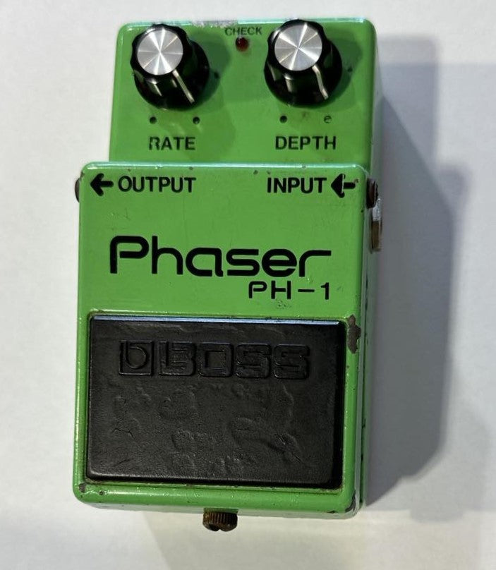 ギター BOSS PH-1R (1981) Phaser Boss PH-1R Phaser (Black Label) Japan 1981 - Green - Vintage