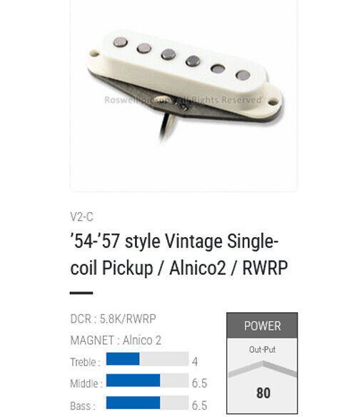 R54 Rounup Roswell '54-57 style Vintage Strat middle pickup_RWRP RV2AW-R V2C